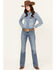 Image #1 - Wrangler Retro Women's Medium Wash Iris Mid Rise Trouser Stretch Denim Jeans, Medium Wash, hi-res
