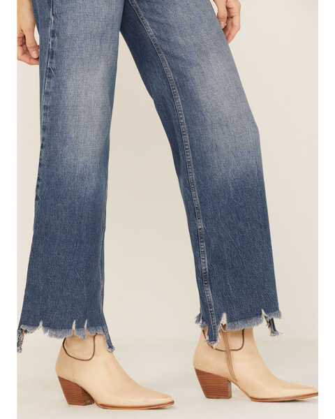 Image #2 - Free People Women's Straight Up Baggy Medium Wash High Rise Jeans, Medium Wash, hi-res