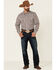 Wrangler 20X Men's AC Burgundy Plaid Long Sleeve Snap Western Shirt , Burgundy, hi-res