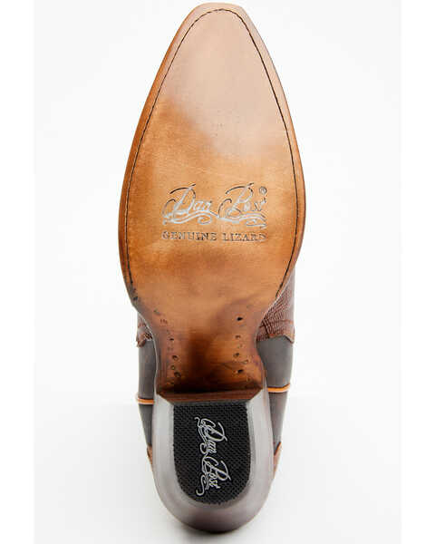 Image #7 - Dan Post Women's 12" Exotic Lizard Western Boots - Snip Toe , Black/tan, hi-res