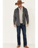 Image #1 - United By Blue Men's Flannel Lined Hooded Anchor Chore Coat, Navy, hi-res