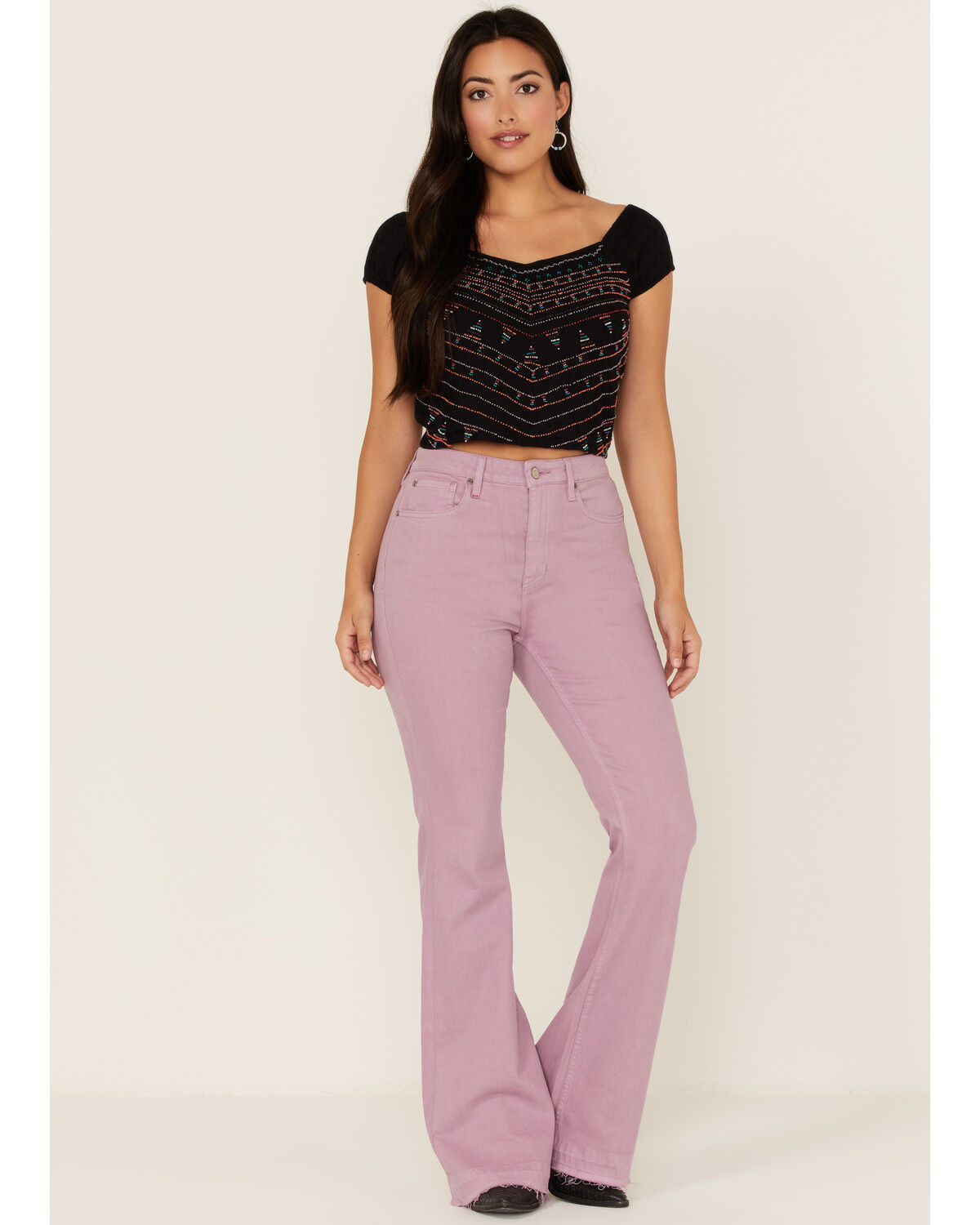 Image #2 - Idyllwind Women's Cane Ridge Beaded Top, Black, hi-res