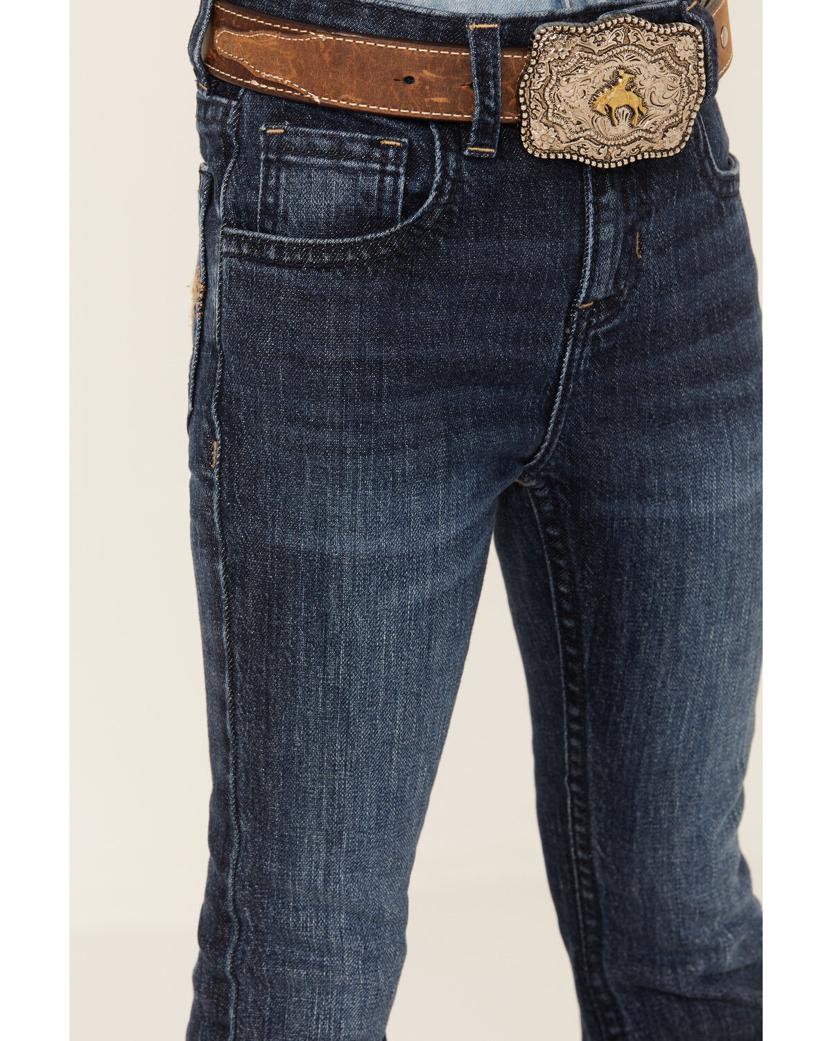 Image #2 - Shyanne Little Girls' Dark Wash Bootcut Stretch Jeans, Dark Wash, hi-res