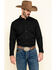 Gibson Men's Basic Solid Long Sleeve Pearl Snap Western Shirt, Black, hi-res