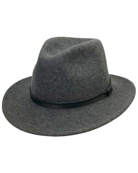 Black Creek Men's Gray Heather Crushable Wool Hat, Grey, hi-res