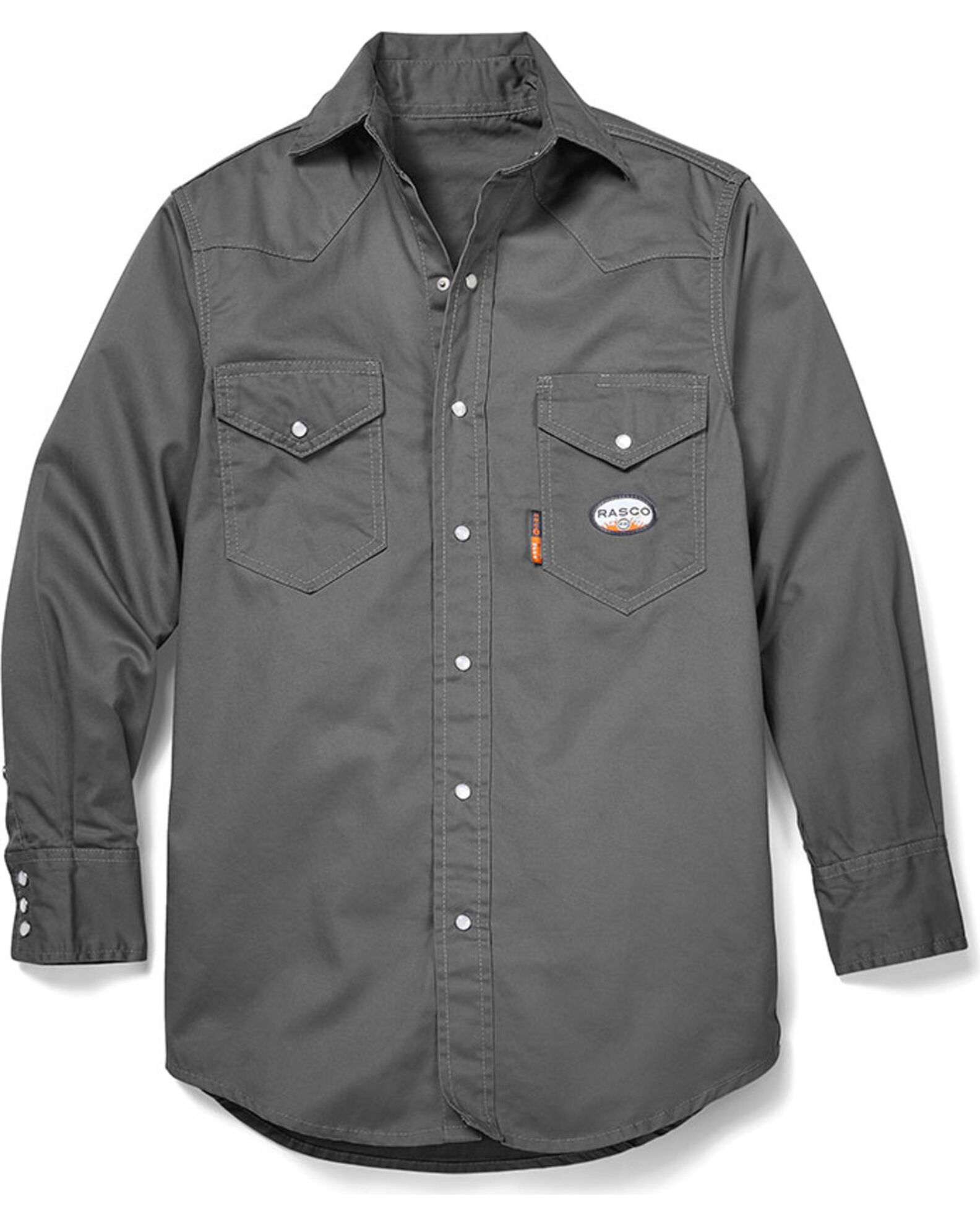 Rasco Men s FR Solid Lightweight Long Sleeve Pearl Snap Work Shirt