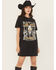 Image #1 - Rock & Roll Denim Women's Wild West Short Sleeve Graphic Mini T-Shirt Dress, Black, hi-res