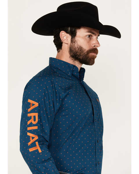 Image #2 - Ariat Men's Team Clarence Geo Print Long Sleeve Button-Down Western Shirt, , hi-res
