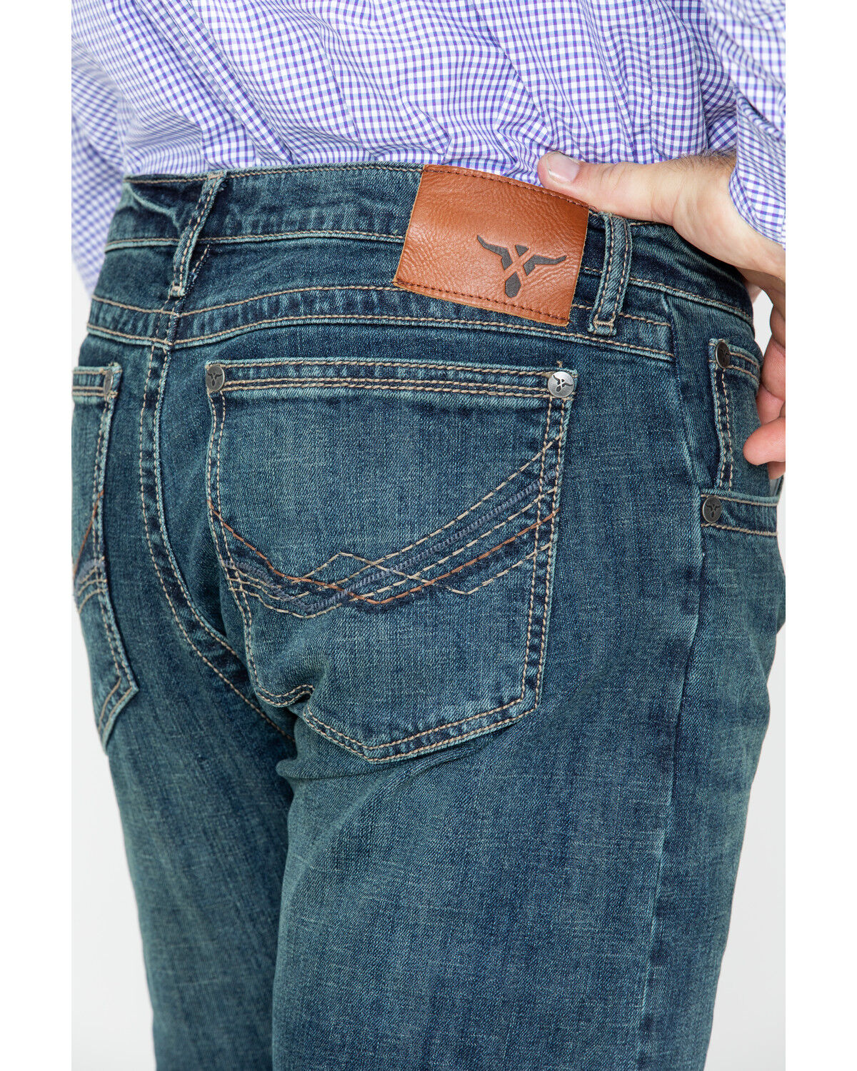 Image #5 - Wrangler Men's No.44 Slim Straight Leg McAllen Jeans, Blue, hi-res