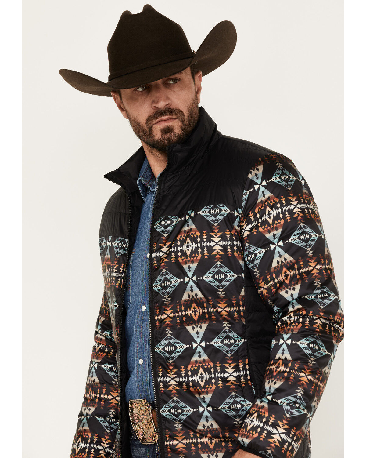 Image #2 - Pendleton Men's Genesee Reversible Print Jacket, Black, hi-res
