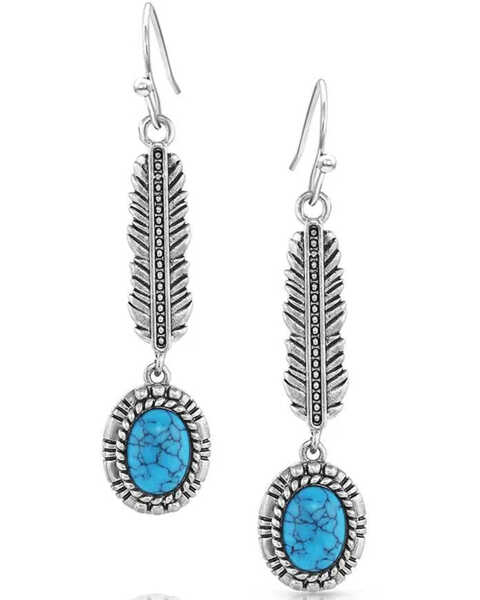 Image #1 - Montana Silversmiths Women's From The Ground Up Turquoise Earrings, Silver, hi-res