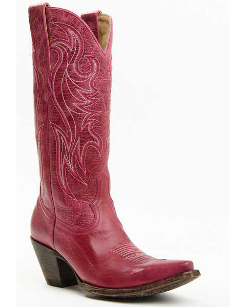 Idyllwind Women's Coming Up Roses Leather Western Boots - Snip Toe , Magenta, hi-res
