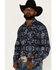 Image #2 - Rock & Roll Denim Men's Southwestern Knit Long Sleeve Button Down Shirt, Indigo, hi-res