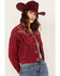 Understated Leather Women's Dime Store Cowgirl Jacket, Red, hi-res