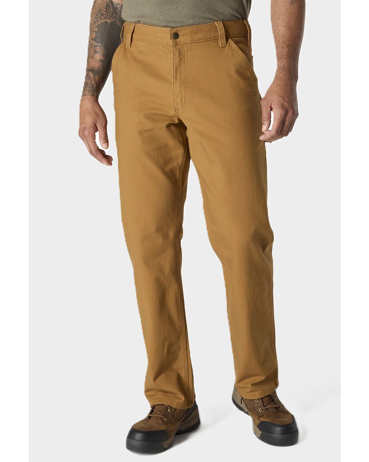 Image #1 - Carhartt Men's Rugged Flex&trade; Duck Dungaree Relaxed Straight Utility Work Jeans, Brown, hi-res