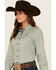 Image #2 - Cinch Women's Printed Long Sleeve Button Down Western Shirt, Green, hi-res