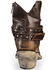 Liberty Black Women's Volcano Brass Studded Harness Booties - Pointed Toe , Brown, hi-res