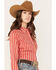 Image #2 - Wrangler Women's Striped Long Sleeve Western Pearl Snap Shirt, , hi-res