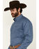 Image #2 - George Strait by Wrangler Geo Print Long Sleeve Button-Down Stretch Western Shirt, Navy, hi-res