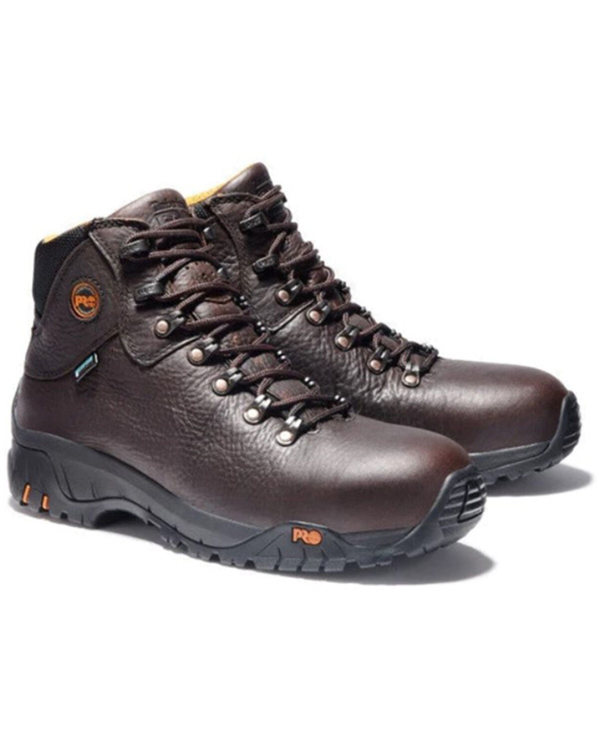 Image #1 - Timberland Men's TiTAN Waterproof Work Boots - Steel Toe, Dark Brown, hi-res