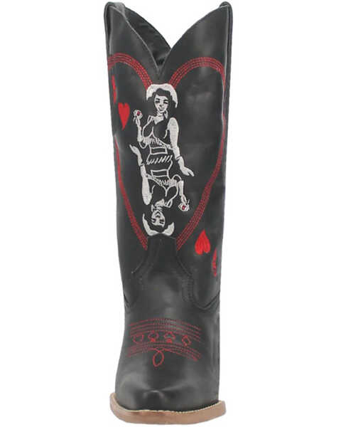 Image #4 - Dingo Women's Queen A Hearts Western Boots - Snip Toe , Black, hi-res