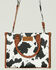 Image #2 - Wrangler Women's Boot Barn Exclusive Daisy Cow Print Tote with Tassel, Brown, hi-res