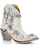Corral Women's Floral Overlay Booties - Round Toe , White, hi-res