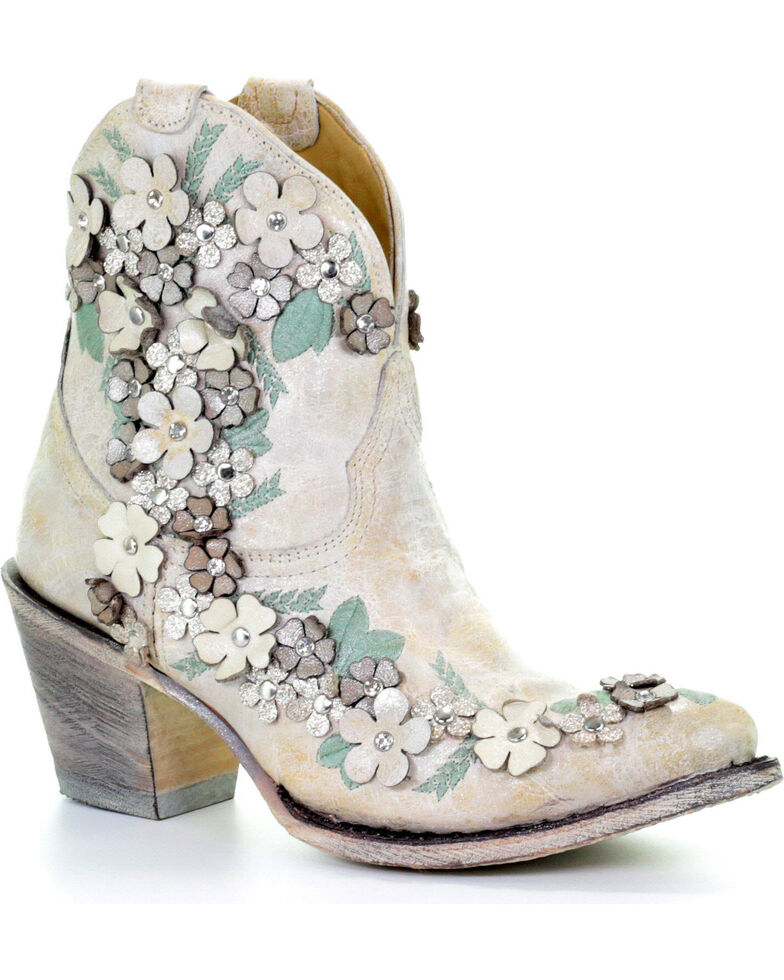 white booties rounded toe