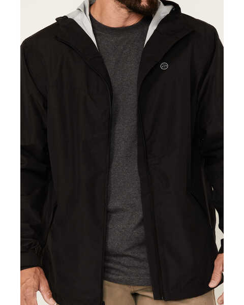 Image #3 - ATG by Wrangler Men's All-Terrain Black Zip-Front Hooded Rain Jacket , Black, hi-res