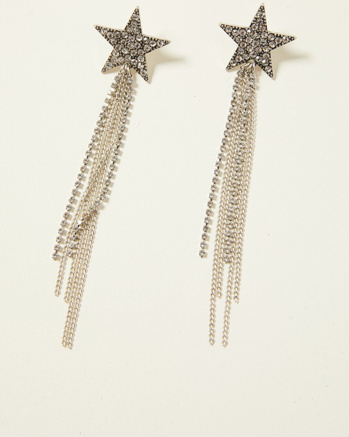 Idyllwind Women's Shooting Star Fringe Earrings, Silver, hi-res