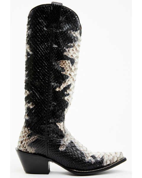 Image #2 - Idyllwind Women's Stunner Exotic Python Western Boots - Snip Toe, Black/white, hi-res