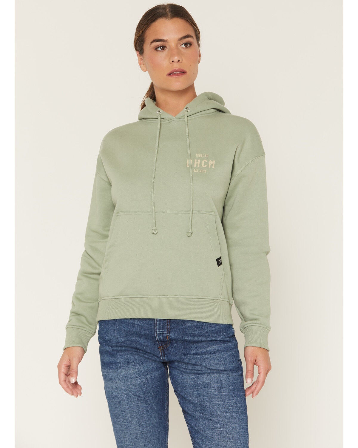 Image #2 - Troll Co Women's Juno Graphic Hoodie, Sage, hi-res