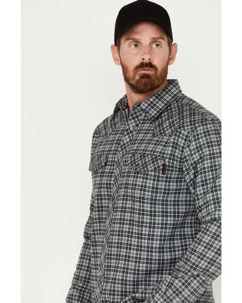 Image #2 - Cody James Men's FR Plaid Long Sleeve Snap Western Shirt , Charcoal, hi-res