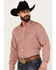 Image #2 - Ariat Men's Kairo Plaid Print Long Sleeve Button-Down Western Shirt, Red, hi-res