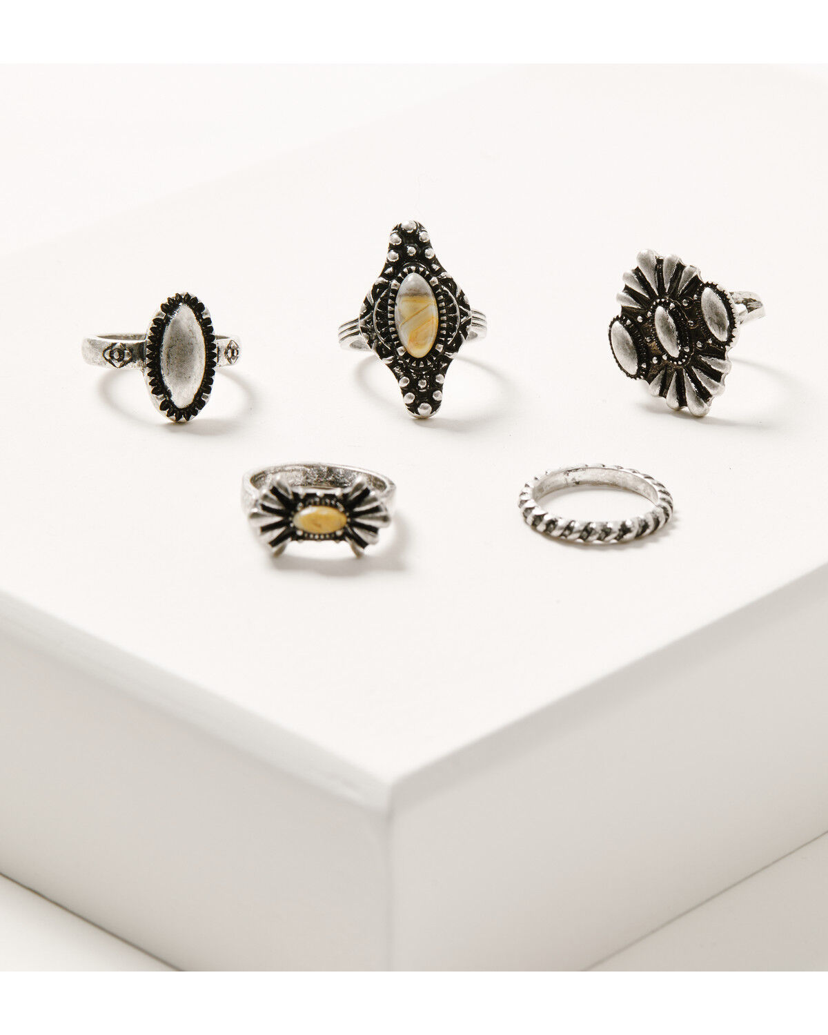 Image #1 - Shyanne Women's Rodeo Sunset Ring Set - 5 Piece, Silver, hi-res