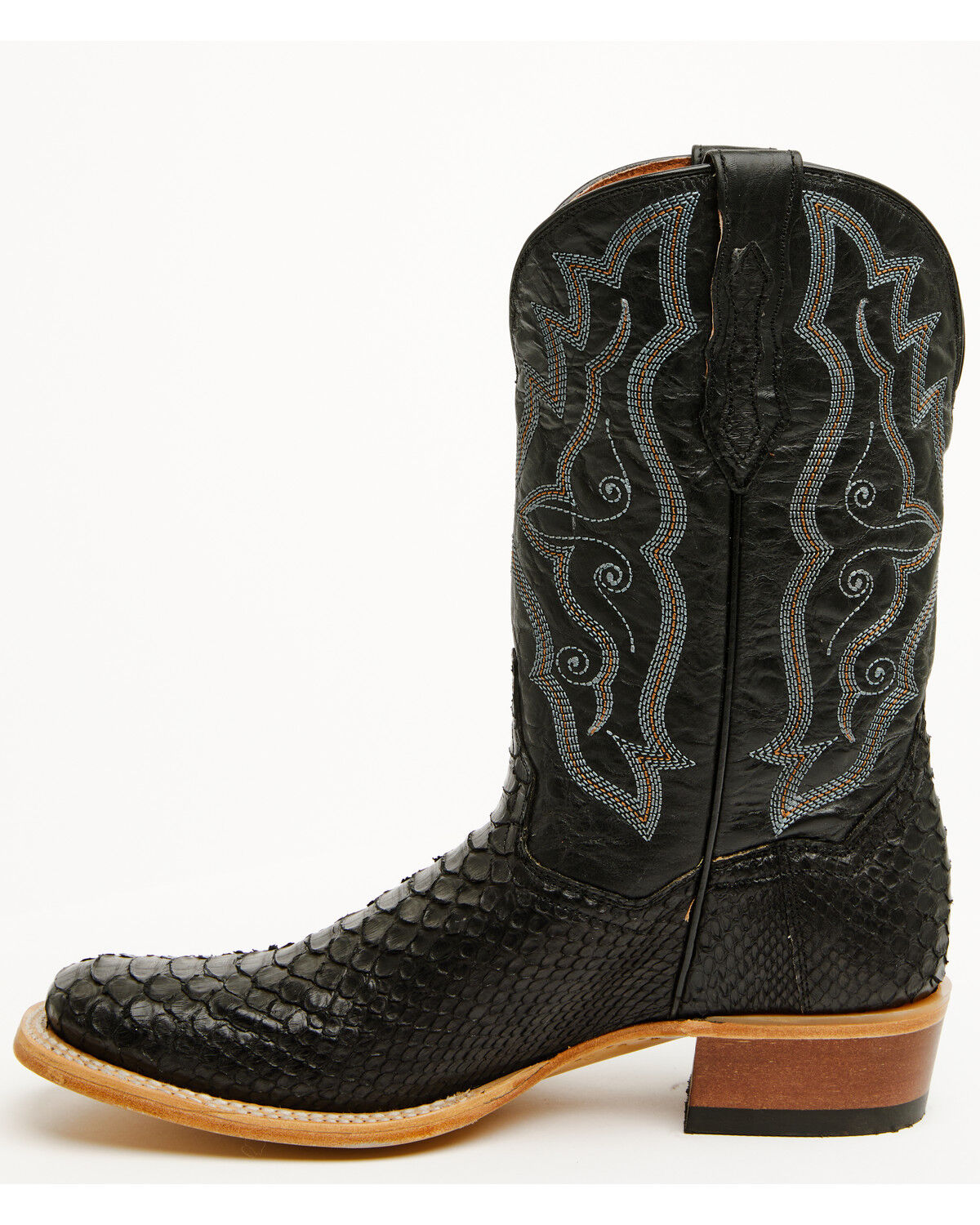 Image #3 - Dan Post Women's Exotic Python Western Boots - Broad Square Toe, Black, hi-res