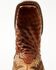 Dan Post Women's Exotic Full-Quill Ostrich Western Boots - Broad Square Toe, Brown, hi-res