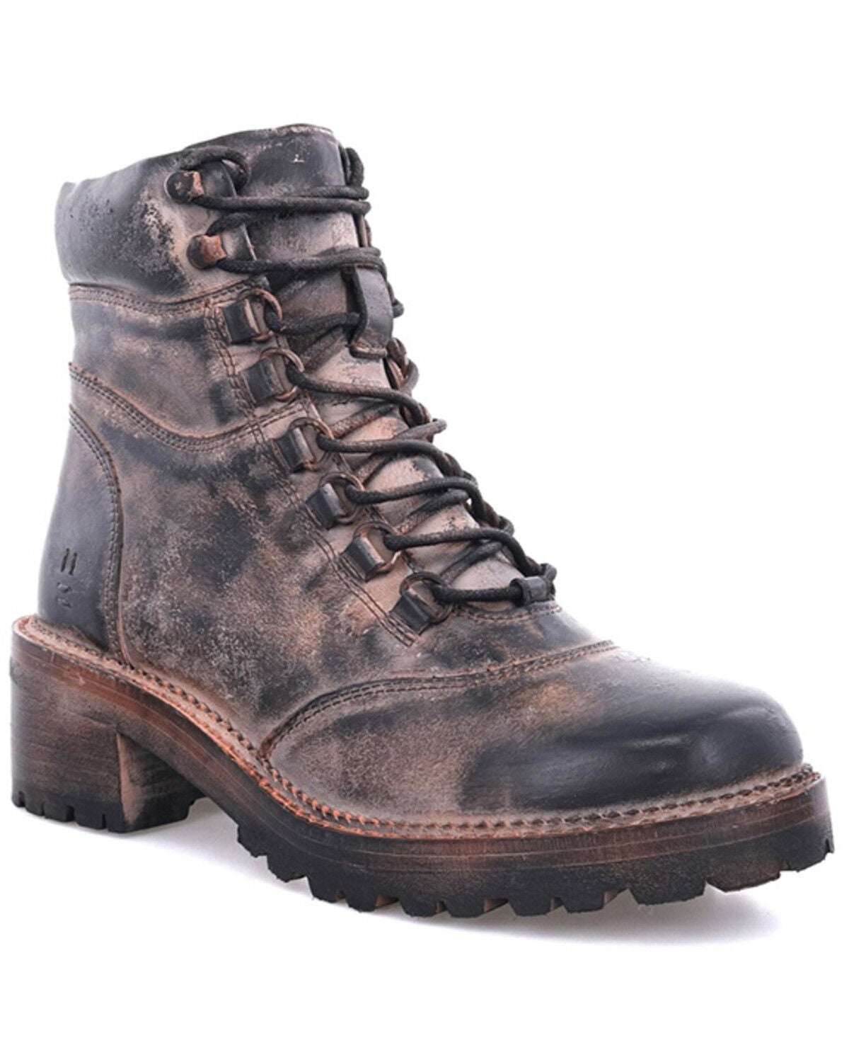 Roan by Bed Stu Women's Packer Lace-Up Boots - Round Toe, Black, hi-res