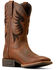 Image #1 - Ariat Men's Cowpuncher VentTEK Performance Western Boots - Broad Square Toe , Brown, hi-res