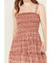 Image #3 - Ash & Violet Women's Floral Tier Mini Dress, Rust Copper, hi-res