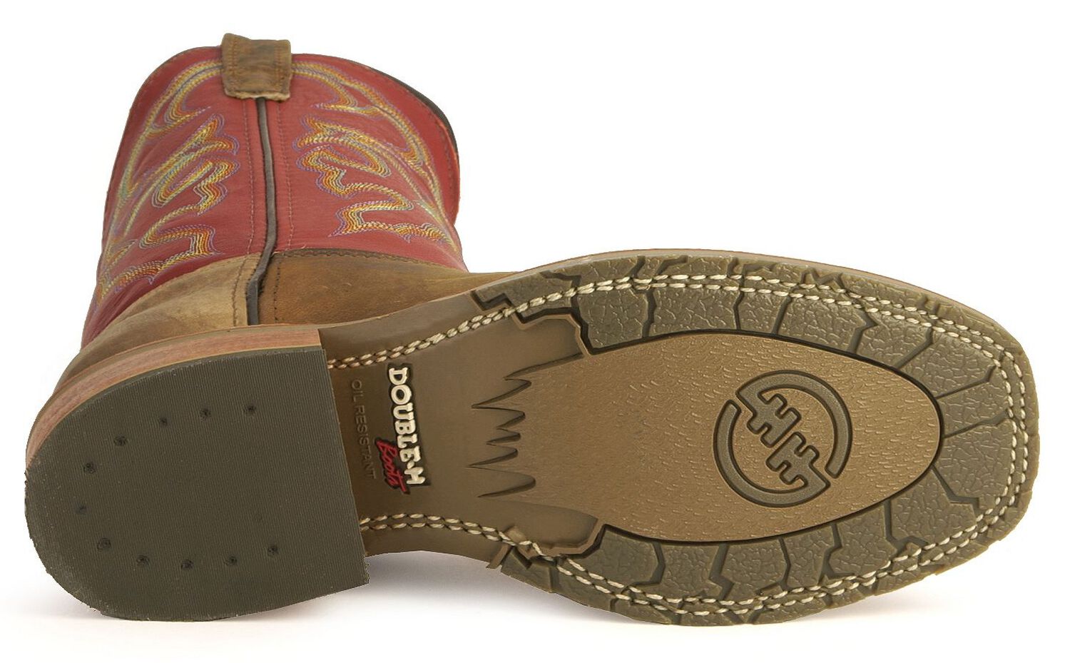 Image #5 - Double H Men's ICE Saddle Vamp Work Roper Boots - Square Toe, Golden Tan, hi-res