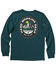 Carhartt Boys' Hard Working Gear Mountain Logo Graphic Pocket Long Sleeve T-Shirt, Teal, hi-res