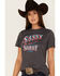 Wrangler Women's Sassy Not Sorry Short Sleeve Graphic Tee, Charcoal, hi-res