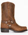 Brothers & Sons Men's Pull On Motorcycle Boots - Square Toe, Brown, hi-res