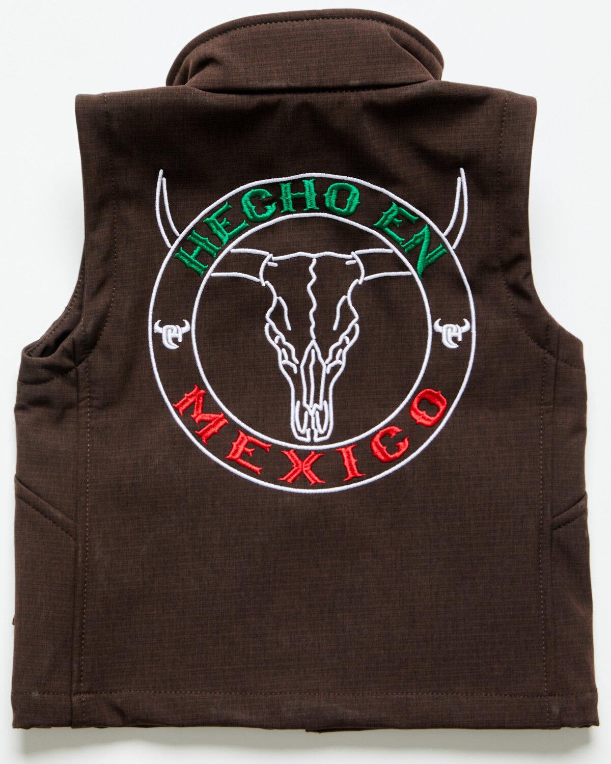 Image #1 - Cowboy Hardware Toddler Boys' Hecho en Mexico Softshell Vest, Brown, hi-res