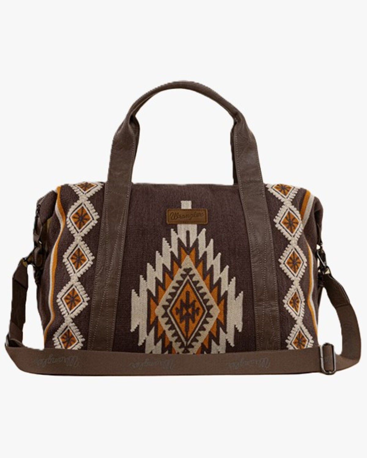 Image #1 - Wrangler Southwestern Print Duffle Bag, Coffee, hi-res