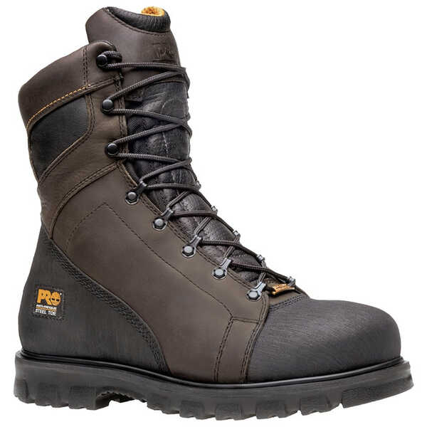 Timberland Pro Men's 8" Rigmaster Waterproof Boots - Steel Toe, Brown, hi-res