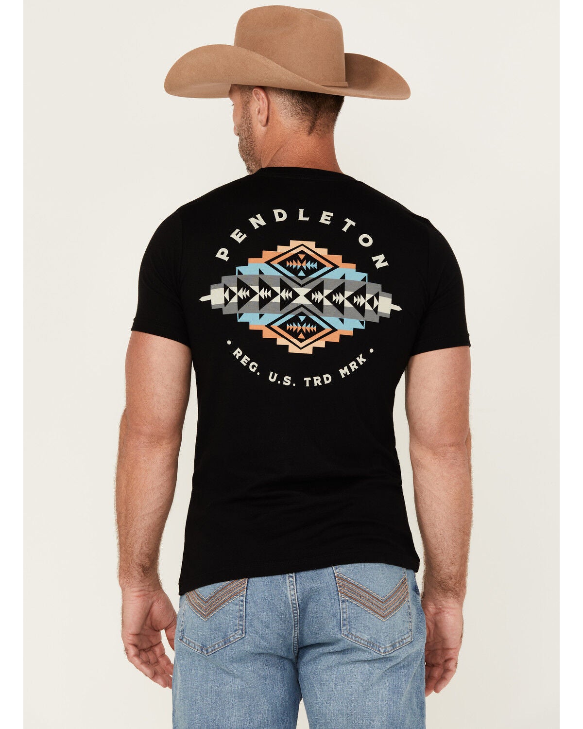 Pendleton Men's Boot Barn Exclusive Pinto Mountains Short Sleeve Graphic T-Shirt, Black, hi-res