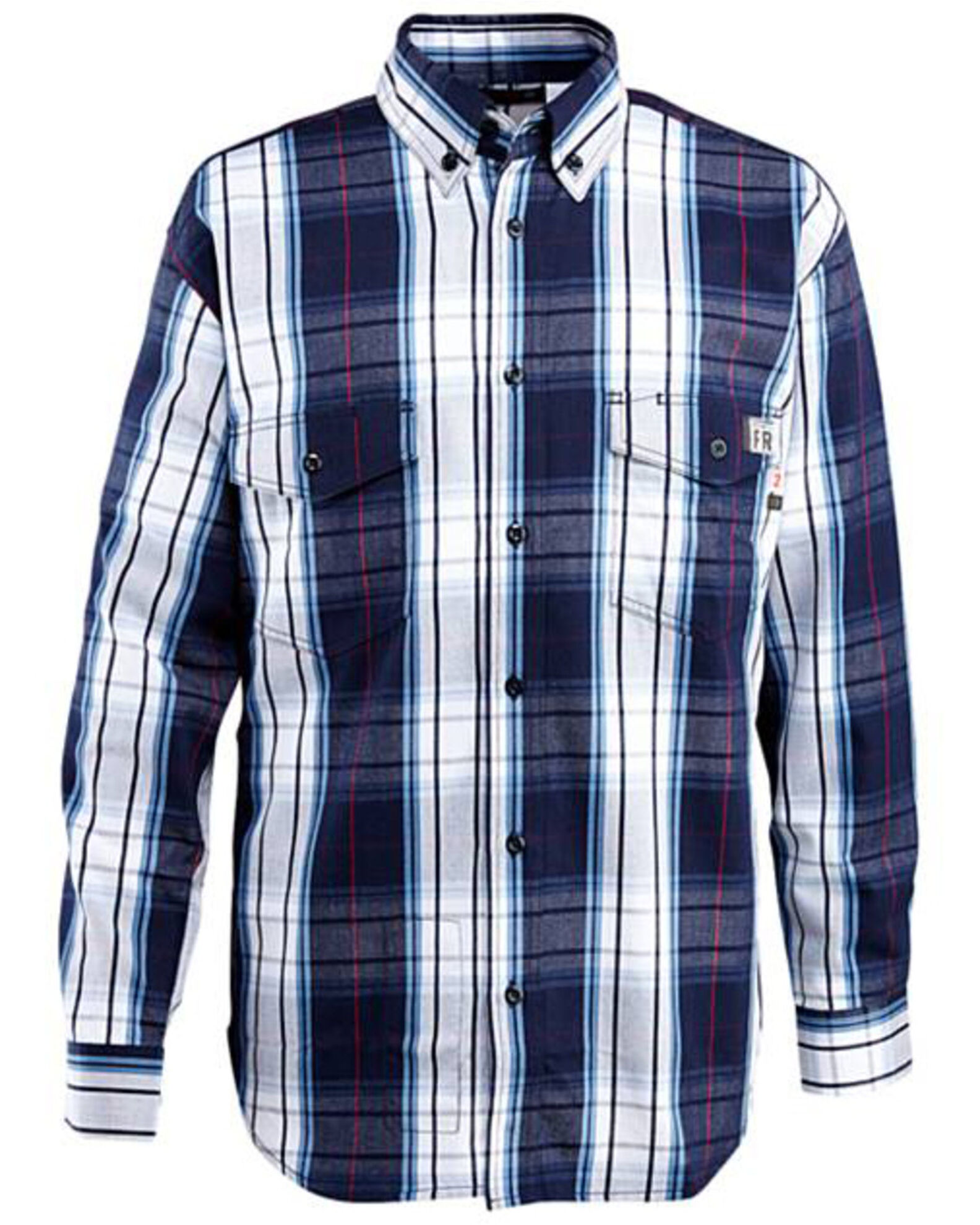 Wolverine Men s FR Plaid Print Long Sleeve Twill Work Shirt Sheplers