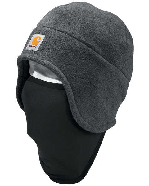 Image #1 - Carhartt Men's 2-in-1 Fleece Headwear, Charcoal Grey, hi-res
